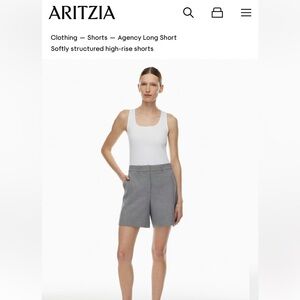 Aritzia Gray High Waist Tailored Shorts